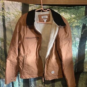 Eddie Bauer Men's Brown Jacket with Black Collar